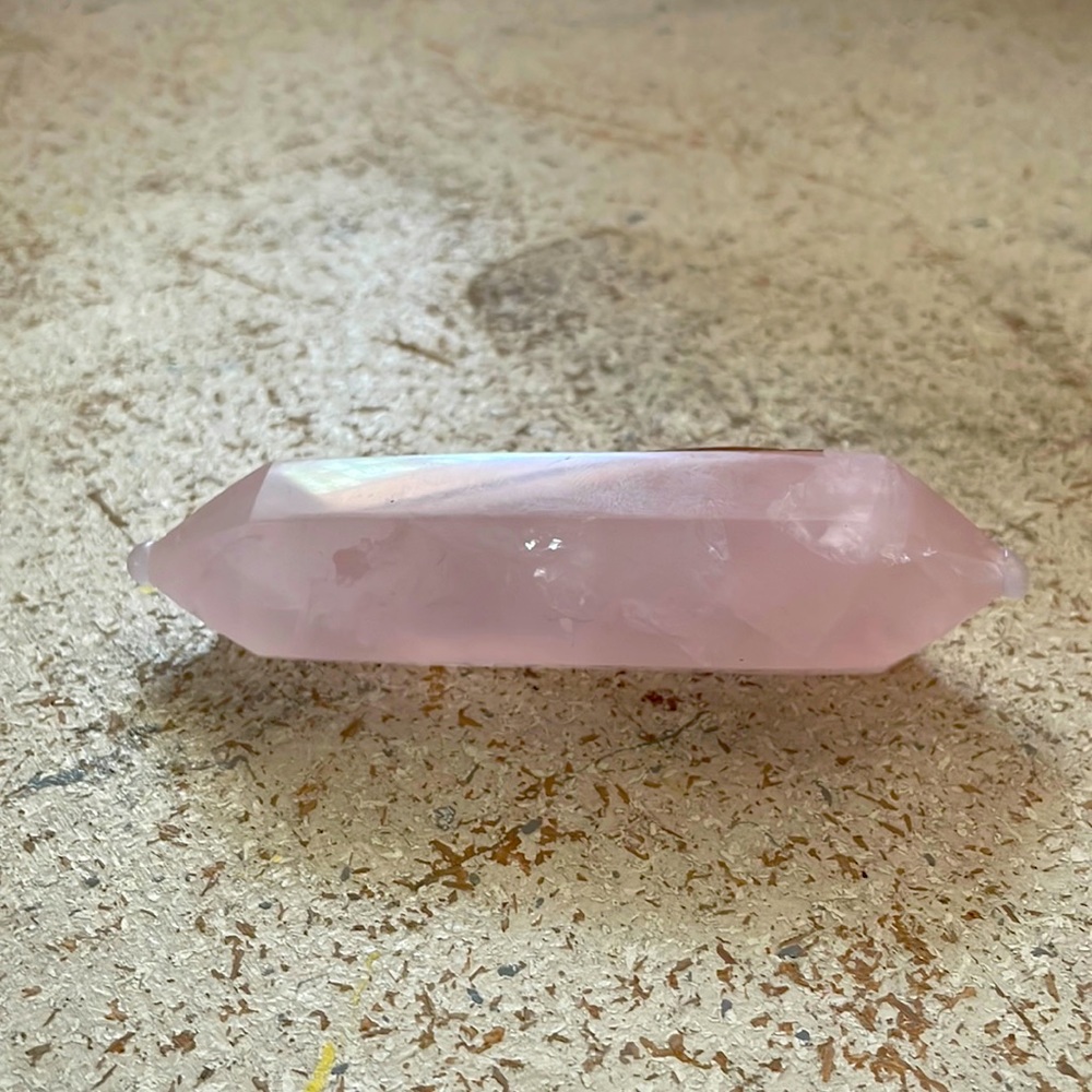 Pink Rose quartz double sided wand crystal semiprecious stone